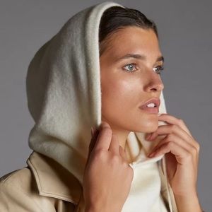 Anthropologie Cream Hooded Scarf